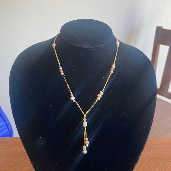 Gold‎ Necklace & Pearls - Picture 1 of 4